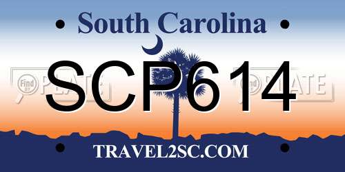 SCP614 South Carolina License Plate
