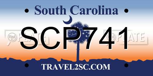 SCP741 South Carolina License Plate