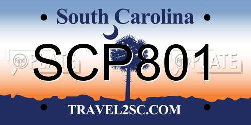 SCP801 South Carolina License Plate