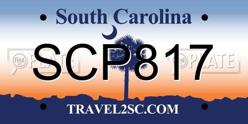 SCP817 South Carolina License Plate