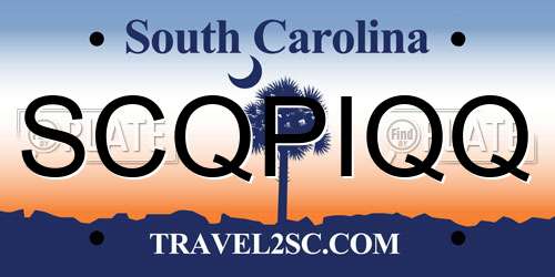 SCQPIQQ South Carolina License Plate