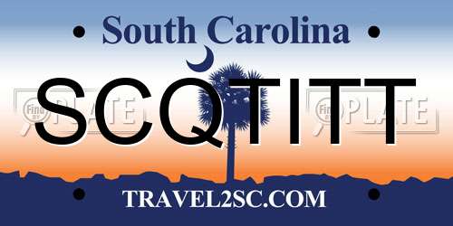 SCQTITT South Carolina License Plate