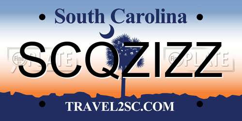 SCQZIZZ South Carolina License Plate