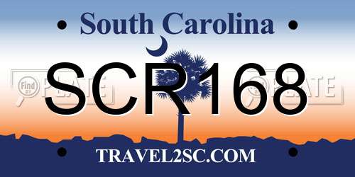 SCR168 South Carolina License Plate