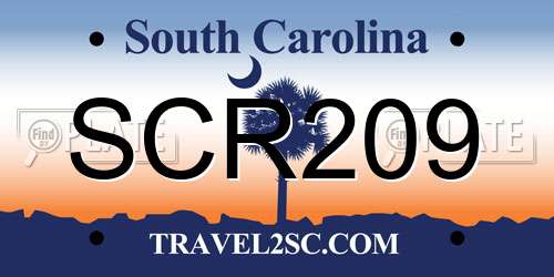 SCR209 South Carolina License Plate