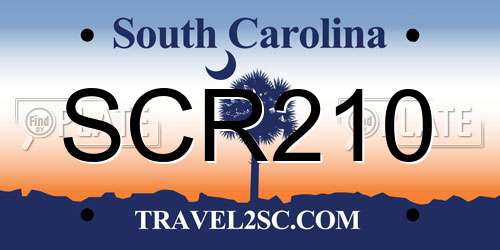 SCR210 South Carolina License Plate