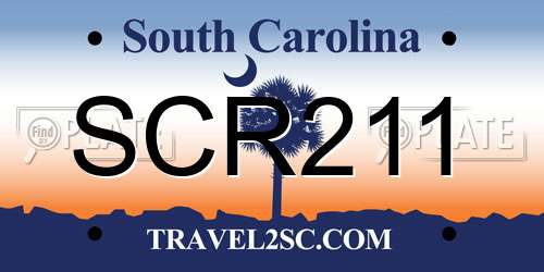SCR211 South Carolina License Plate
