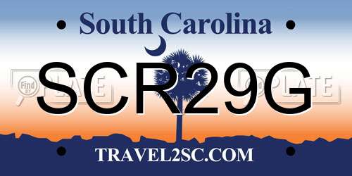 SCR29G South Carolina License Plate