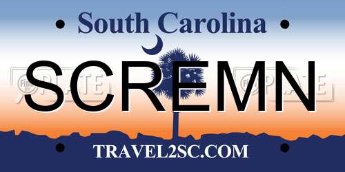 SCREMN South Carolina License Plate