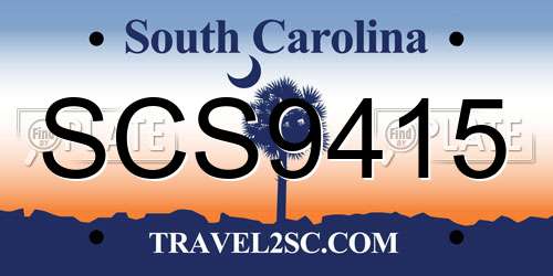 SCS9415 South Carolina License Plate