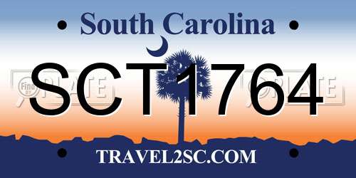SCT1764 South Carolina License Plate