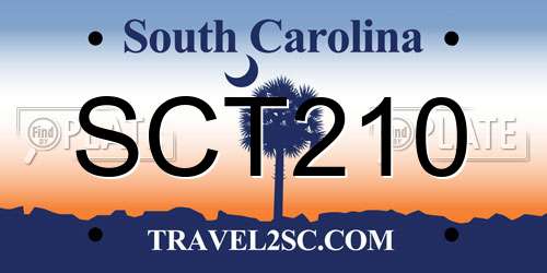 SCT210 South Carolina License Plate