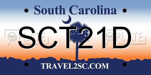 SCT21D South Carolina License Plate