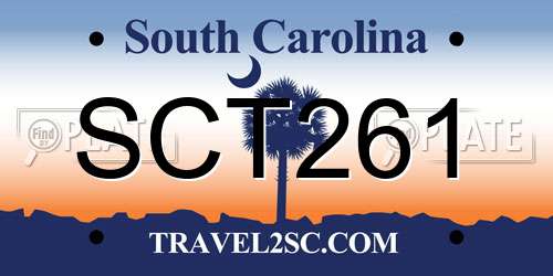 SCT261 South Carolina License Plate