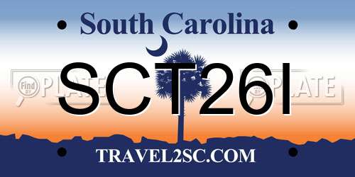 SCT26I South Carolina License Plate