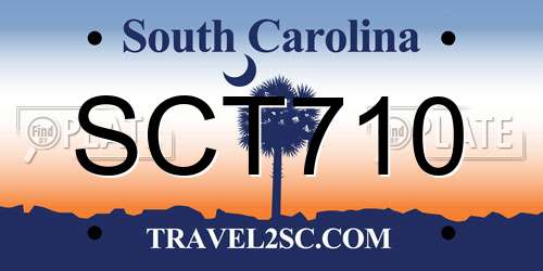 SCT710 South Carolina License Plate