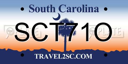 SCT71O South Carolina License Plate
