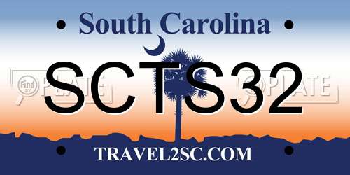 SCTS32 South Carolina License Plate