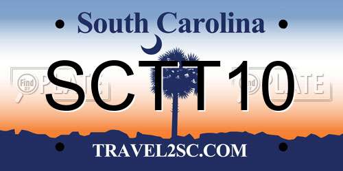 SCTT10 South Carolina License Plate