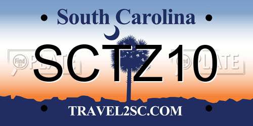 SCTZ10 South Carolina License Plate