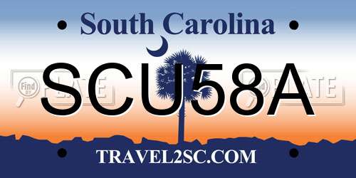 SCU58A South Carolina License Plate