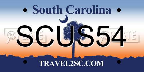 SCUS54 South Carolina License Plate