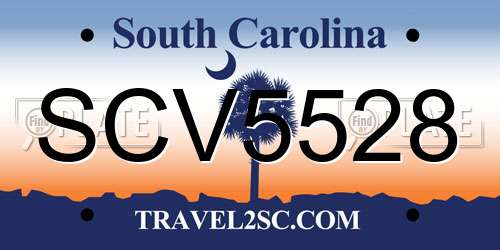 SCV5528 South Carolina License Plate