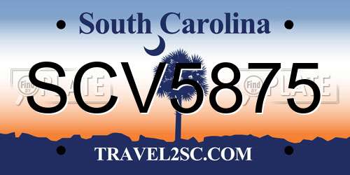 SCV5875 South Carolina License Plate