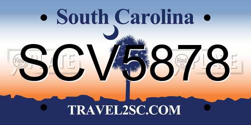 SCV5878 South Carolina License Plate