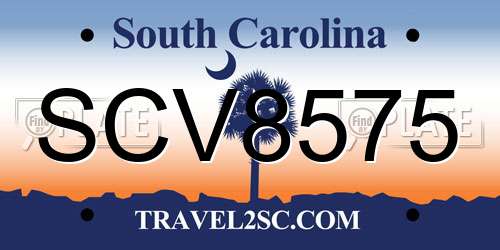 SCV8575 South Carolina License Plate