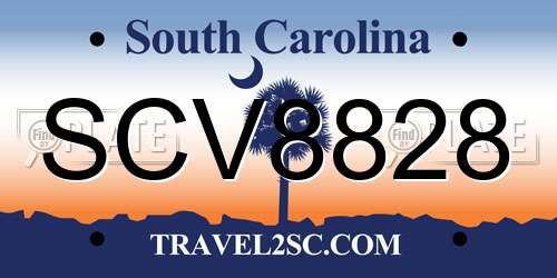 SCV8828 South Carolina License Plate