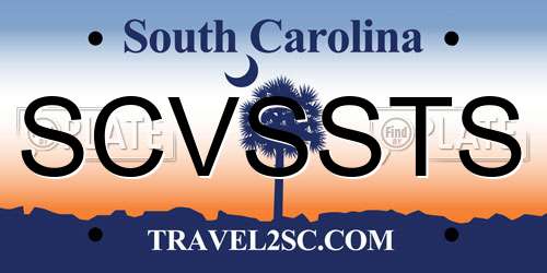 SCVSSTS South Carolina License Plate