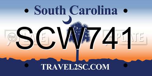 SCW741 South Carolina License Plate