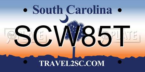 SCW85T South Carolina License Plate