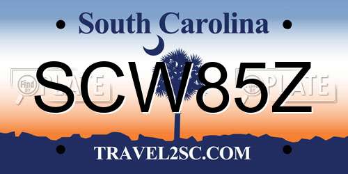SCW85Z South Carolina License Plate