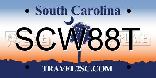 SCW88T South Carolina License Plate