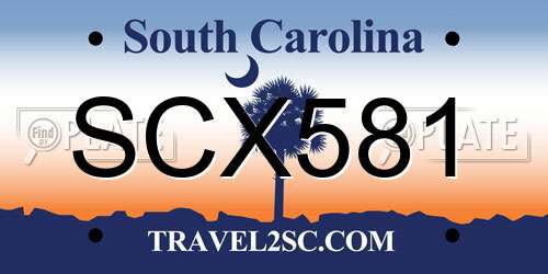 SCX581 South Carolina License Plate