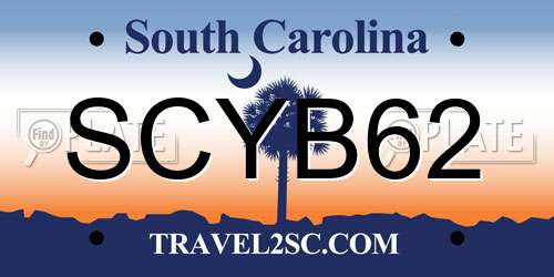 SCYB62 South Carolina License Plate