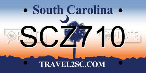 SCZ710 South Carolina License Plate