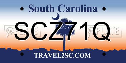SCZ71Q South Carolina License Plate