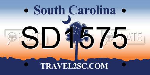 SD1575 South Carolina License Plate