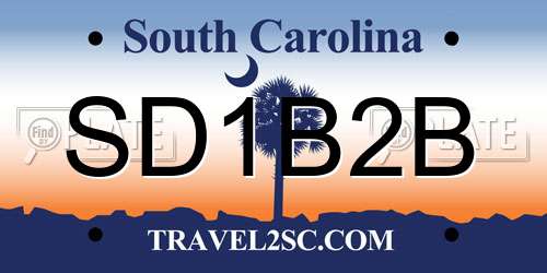SD1B2B South Carolina License Plate