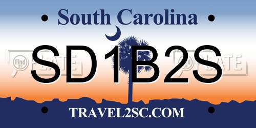 SD1B2S South Carolina License Plate