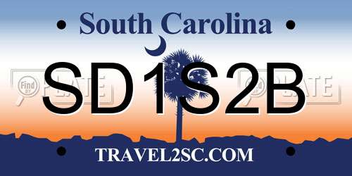 SD1S2B South Carolina License Plate