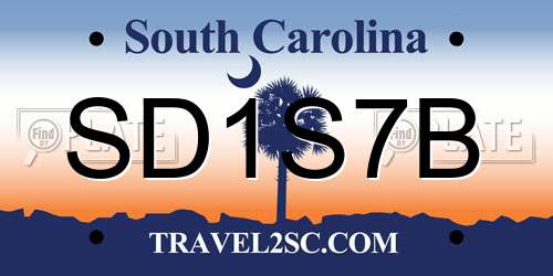 SD1S7B South Carolina License Plate