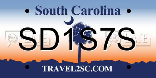 SD1S7S South Carolina License Plate