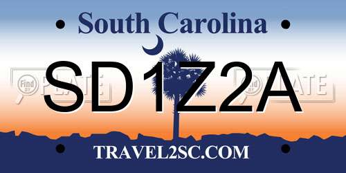 SD1Z2A South Carolina License Plate