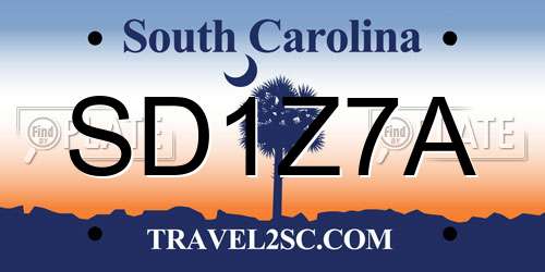 SD1Z7A South Carolina License Plate
