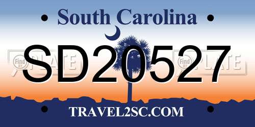 SD20527 South Carolina License Plate