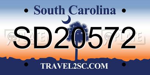 SD20572 South Carolina License Plate